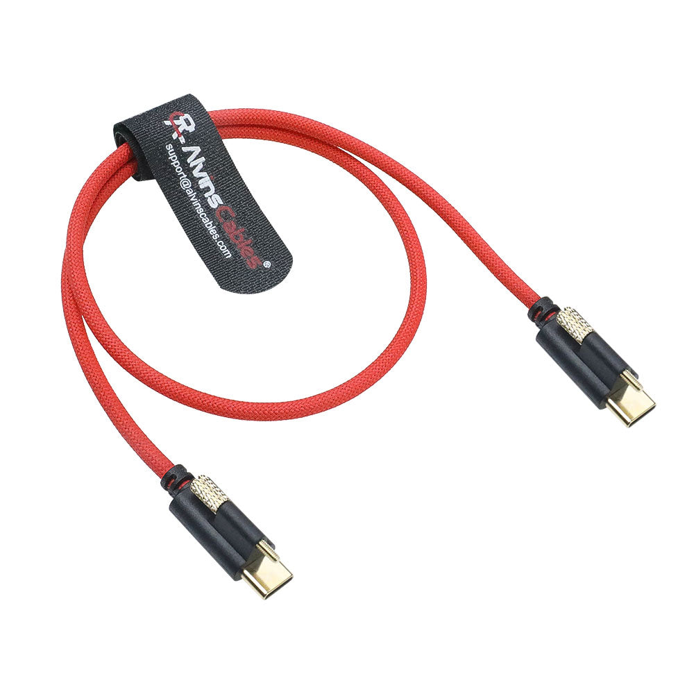 Alvin's Cables Ultra-Flexible Locking USB-C to USB-C Power Cable for Blackmagic Pyxis Monitor, URSA Cine EVF, USB-C 3.2 10Gbps Data Transfer Cable for Blackmagic Pyxis 6K or URSA Cine 12K