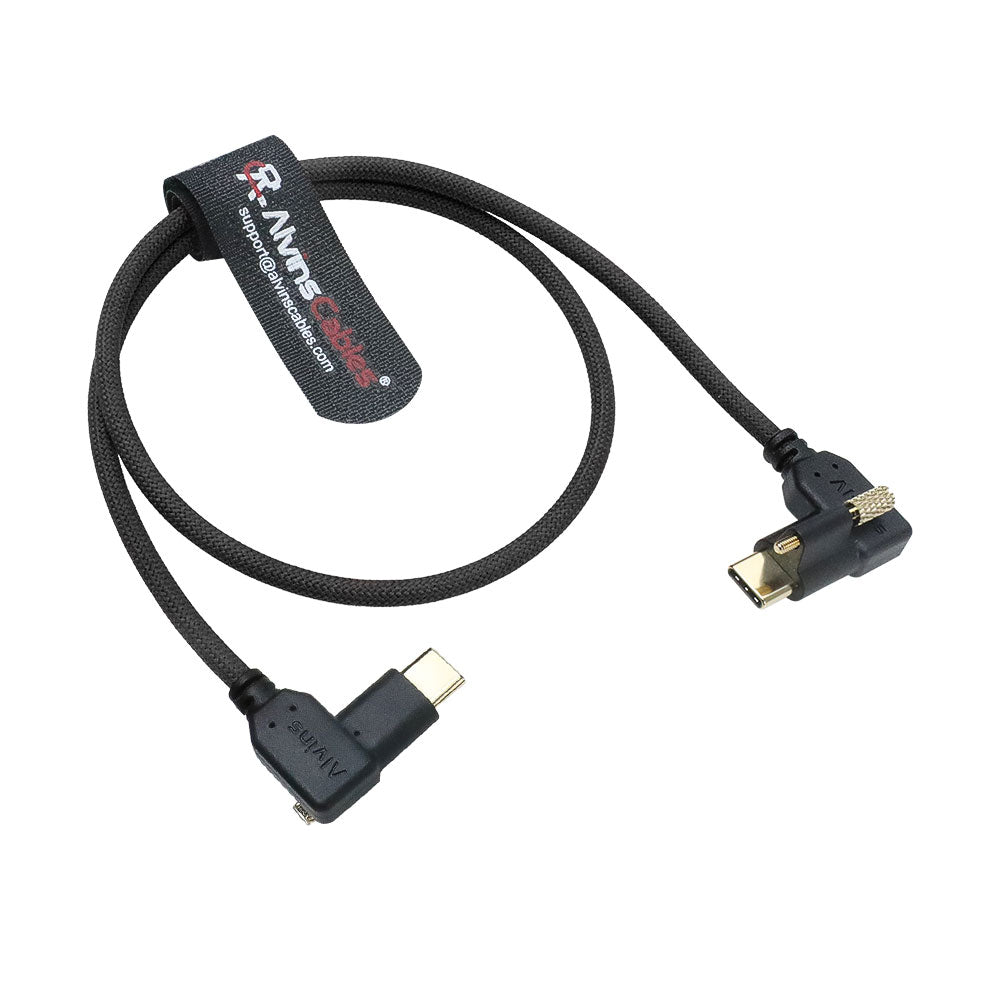 Alvin's Cables Locking USB-C to USB-C Power Cable Ultra-Flexible for Blackmagic Pyxis Monitor,URSA Cine EVF, USB-C 3.2 10Gbps Data Transfer Cable for Blackmagic Micro Studio 4K G2