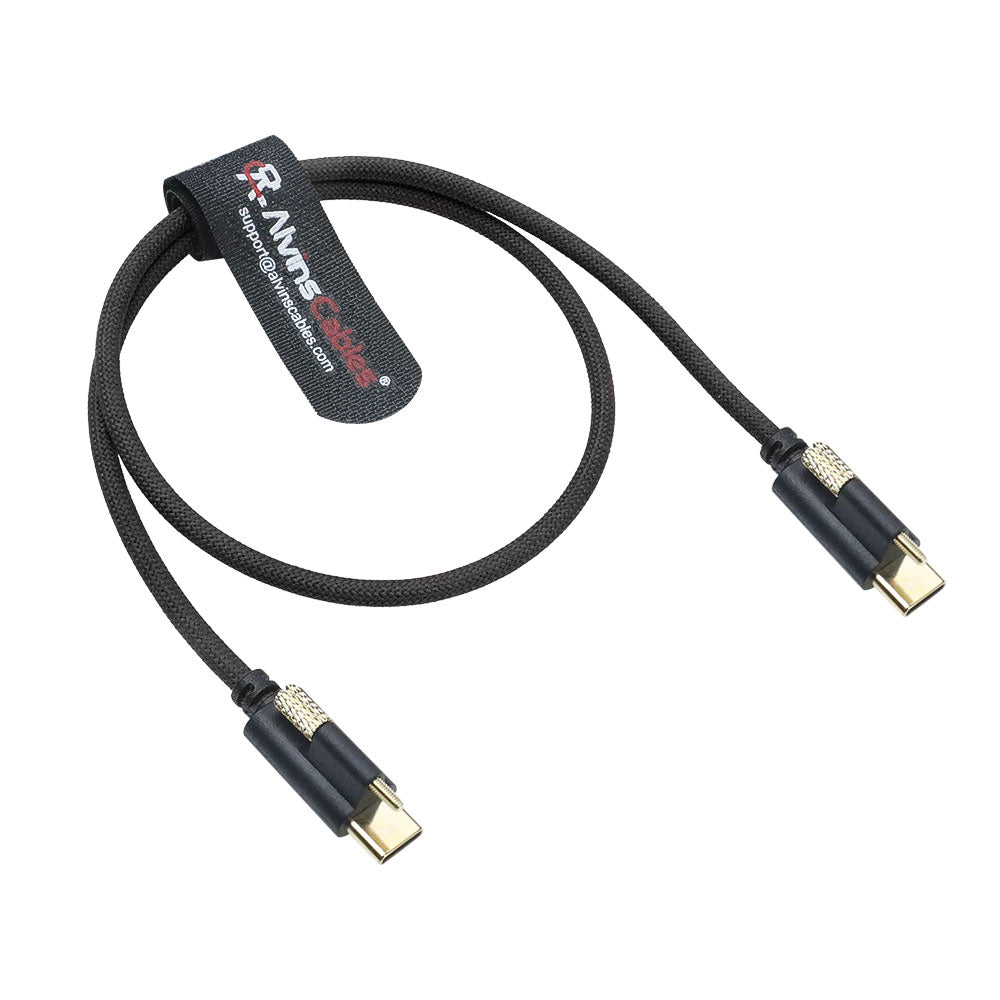 Alvin's Cables Ultra-Flexible Locking USB-C to USB-C Power Cable for Blackmagic Pyxis Monitor, URSA Cine EVF, USB-C 3.2 10Gbps Data Transfer Cable for Blackmagic Pyxis 6K or URSA Cine 12K