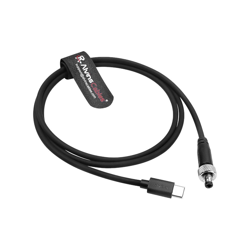 Alvin's Cables PD Type-C to Locking DC 5.5×2.5mm Fast Charging Power Cable for Atomos Ninja V, SmallHD 702 Touch Monitor 1M/39.4inches