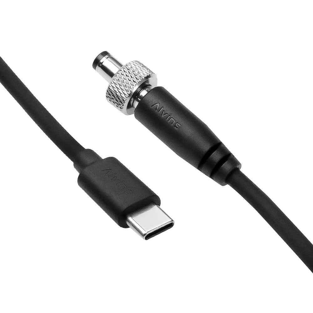 Alvin's Cables PD Type-C to Locking DC 5.5×2.5mm Fast Charging Power Cable for Atomos Ninja V, SmallHD 702 Touch Monitor 1M/39.4inches