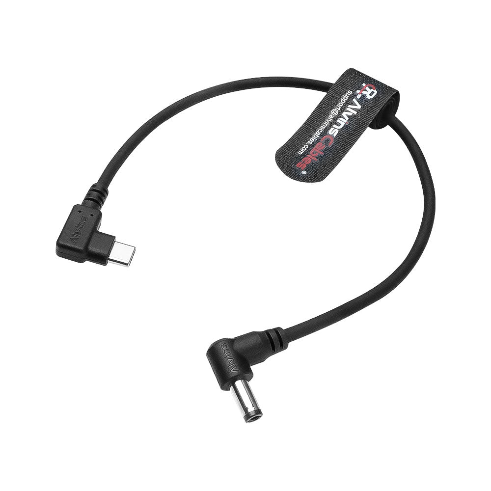 Alvin's Cables Right Angle USB-C Type-C PD to DC Power Cable PD Charging Cable for Blackmagic Video Assist Monitor 30CM/11.8 inches