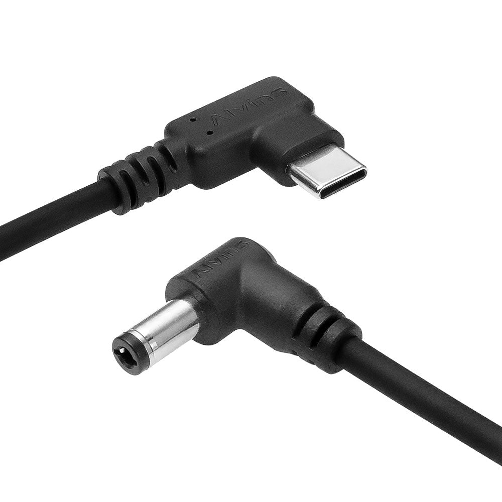 Alvin's Cables Right Angle USB-C Type-C PD to DC Power Cable PD Charging Cable for Blackmagic Video Assist Monitor 30CM/11.8 inches