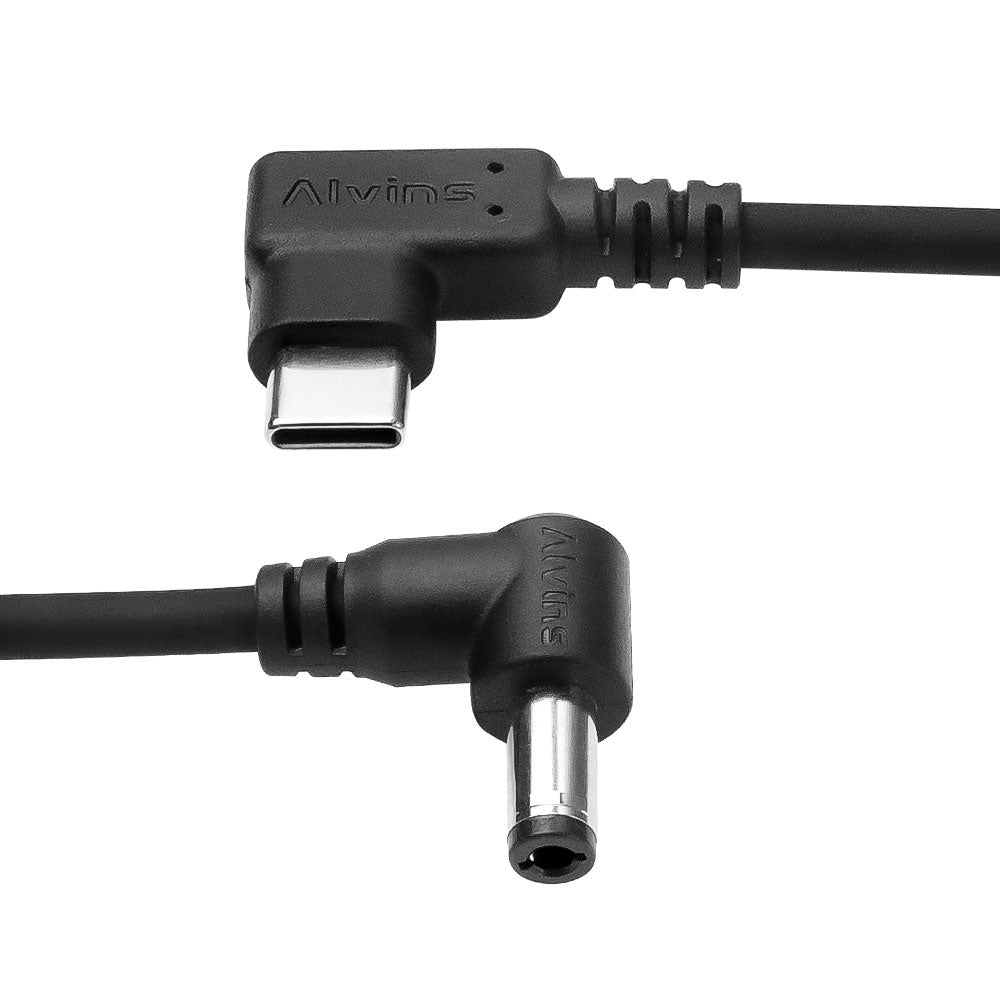 Alvin's Cables Right Angle USB-C Type-C PD to DC Power Cable PD Charging Cable for Blackmagic Video Assist Monitor 30CM/11.8 inches