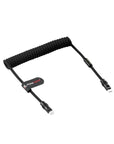 Alvin's Cables USB-C Cable, Personalized PD Fast Charging Cord with Data Transfer for iPhone, iPad, Android, Laser Engraving Custom Text,Logo Ultra-Soft Coiled Cable, Black/Red