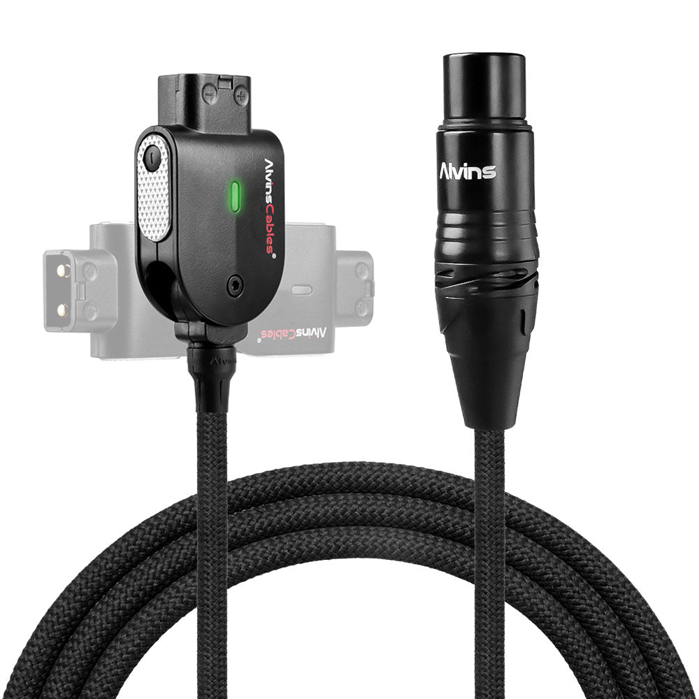Alvin's Cables Alvins Smart D-Tap to XLR 4 Pin Female Braided Power Cable for Sony VeniceF55|SXS, for Blackmagic URSA Mini Pro, Tvlogic Monitor, Ultra Flexible, 1M|39.4inches