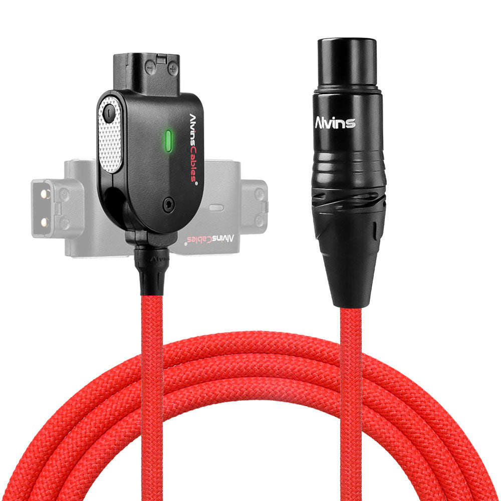 Alvin's Cables Alvins Smart D-Tap to XLR 4 Pin Female Braided Power Cable for Sony VeniceF55|SXS, for Blackmagic URSA Mini Pro, Tvlogic Monitor, Ultra Flexible, 1M|39.4inches