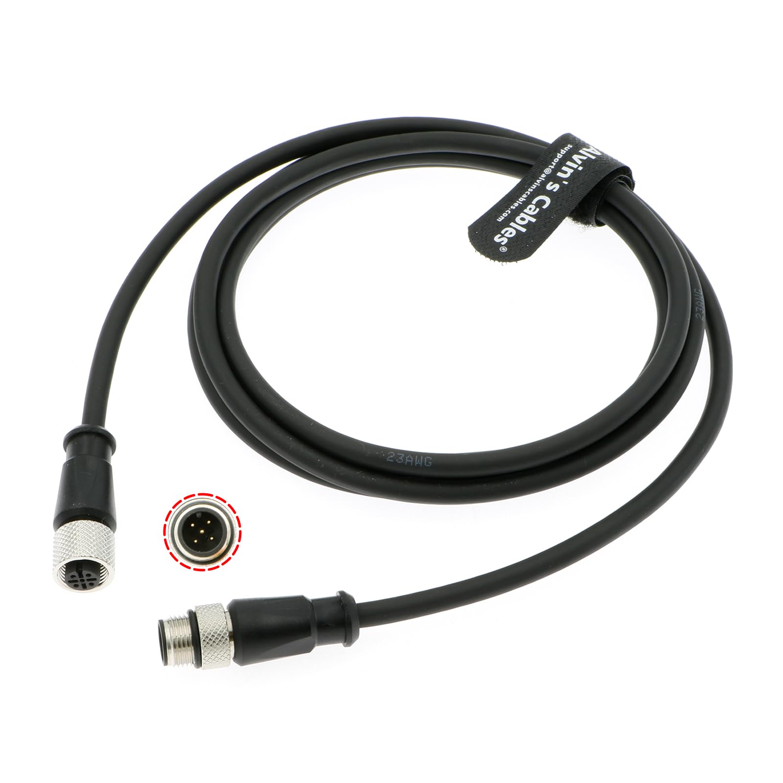 Alvin's Cables M12 A-Code 5 Pin Male to Female Aviation Sensor Connector Industrial Shielded Cable for Sensor Devices| Network 2M/6.5Ft