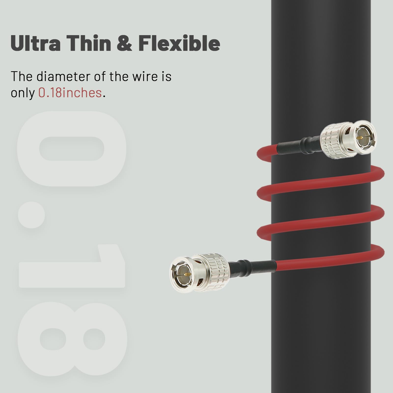 Alvin’s Cables 12G BNC-Cable HD SDI Flexible Shielded Coaxial Cord 75Ohm BNC Male to Male for 4K Video Camera 50CM|19inches