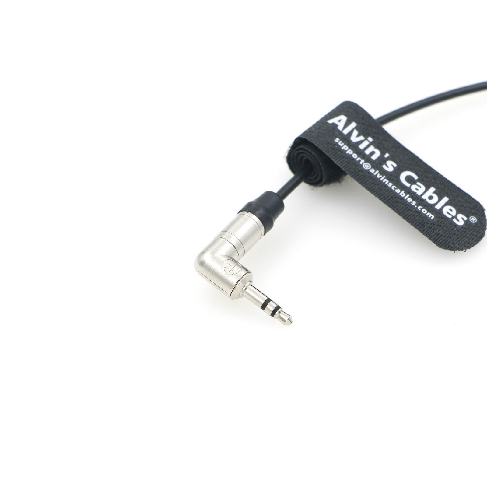 Alvin's Cables Tentacle Sync Ultra-Thin Timecode Cable 3.5mm TRS Right Angle to DIN 1.0/2.3 for Canon EOS R5C 30cm|12inches