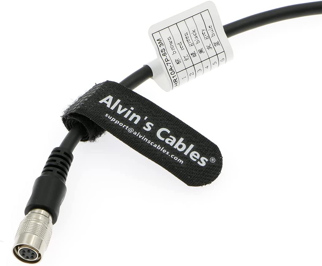 Alvin’s Cable Hirose 6 Pin Female HR10A-7P-6S to Flying Lead Power I/O Cable for Basler GIGE AVT for Sony CCD Camera