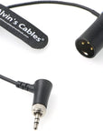 Low-Profile Audio-Cable for Sennheiser-EK-2000 XLR 3-Pin Male to Locking-3.5mm-TRS Right-angle Balanced Cable for Sound Devices 633 688 Zaxcom Zoom Alvin's Cables, Blue
