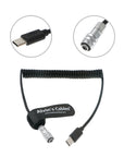 Alvin's Cables BMPCC 4K 6K Trigger Power Cable USB C Type-C PD to Weipu SF61B/S2 2 Pin Coiled Cable for Blackmagic Pocket Cinema Camera