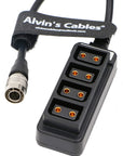 Alvin's Cables Hirose 4 Pin Male to 4 Port D-tap Female Splitter Power Cable for Sony F55/FS7 Camera Arri Amira 70CM