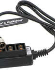 Alvin's Cables Hirose 4 Pin Male to 4 Port D-tap Female Splitter Power Cable for Sony F55/FS7 Camera Arri Amira 70CM