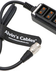 Alvin's Cables Hirose 4 Pin Male to 4 Port D-tap Female Splitter Power Cable for Sony F55/FS7 Camera Arri Amira 70CM