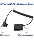 Alvin's Cables NP FZ100 Dummy Battery to D tap Coiled Power Cable for Sony FX3/ FX30, A7III A7RIII A7SIII A9 Camera