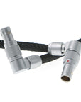 Alvin's Cables for Red-Komodo Rotatable Flexible Power-Cable 2-Pin Female to Adjustable Right-Angle 2-Pin Male Cord