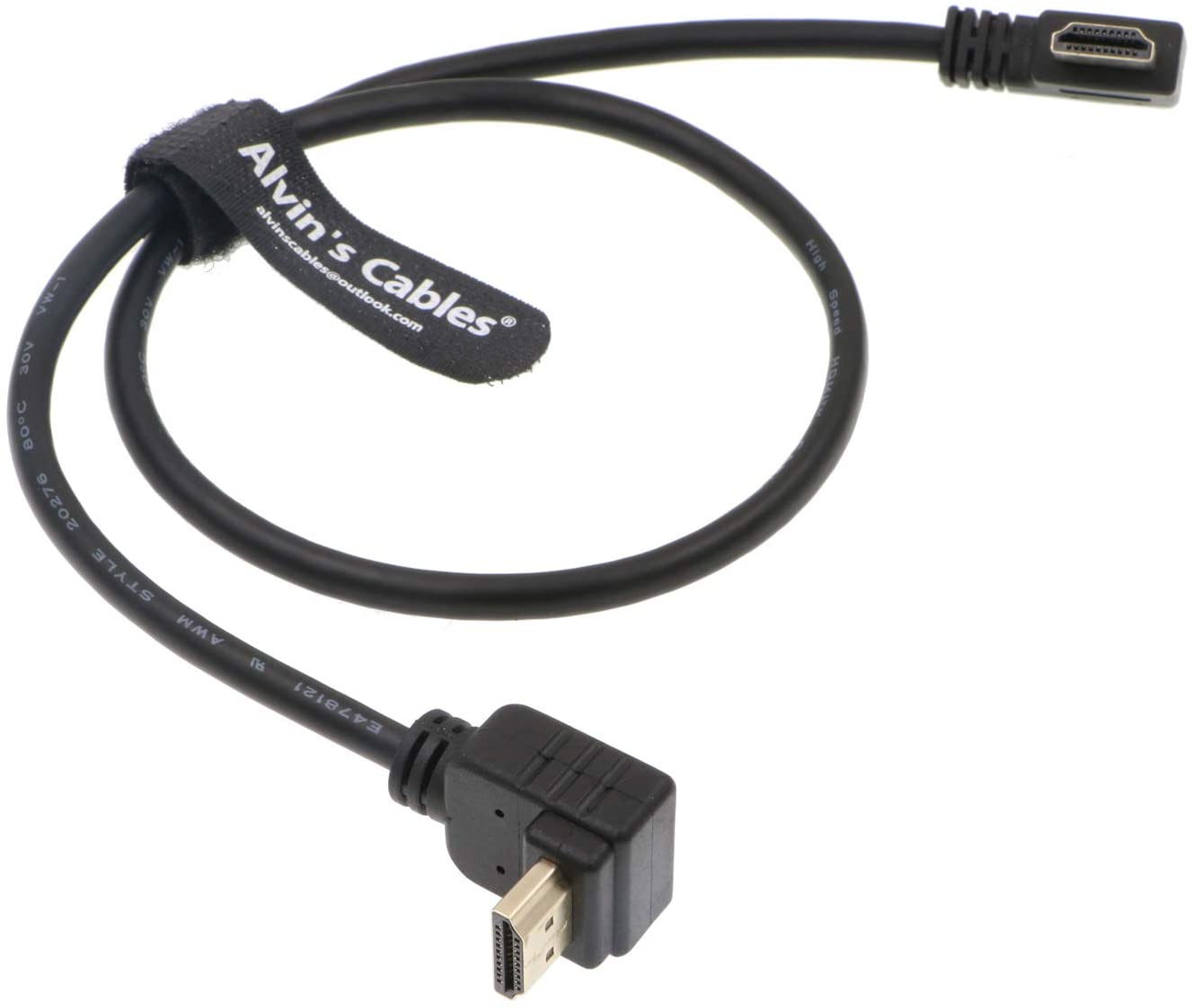 Alvin's Cables Z CAM E2 HDMI 2.0 L Shape Cable for Portkeys BM5 Monitor 90 Degrees up to Right Angle Down