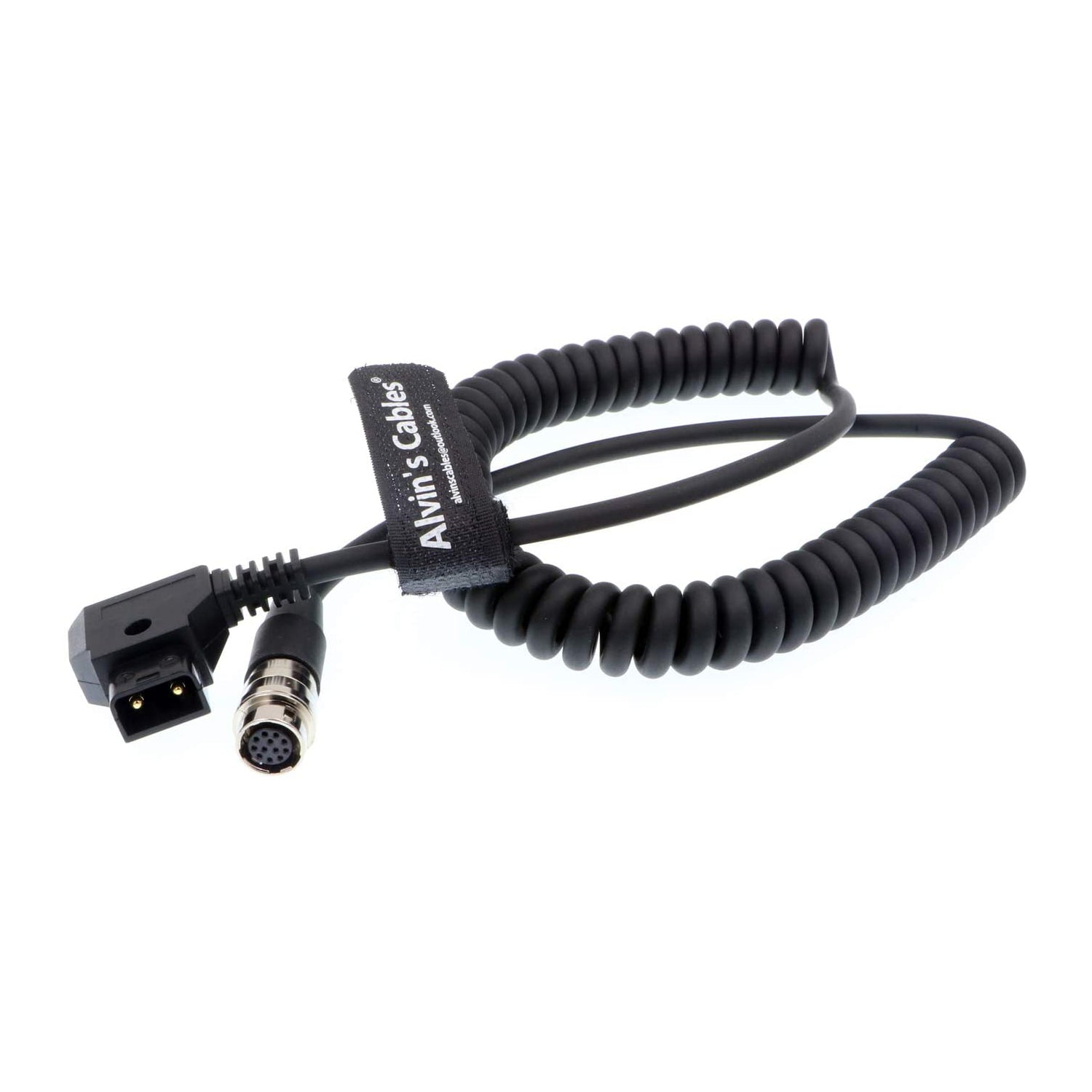 Alvin's Cables 12 Pin Hirose Power Cable for B4 2/3" Fujinon Canon Nikon Lens 12 Pin Female to D Tap Male Coiled Power Cord