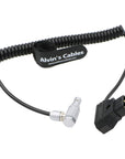 Alvin's Cables 2 Pin Male Right Angle to Anton Bauer D TAP Coiled Power Cable for Teradek Z CAM Blackmagic Pyxis 6K