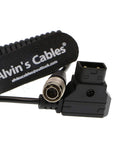 Alvin's Cables Sound Devices ZAXCOM Coiled Power Cable D Tap to 4 Pin Hirose Male