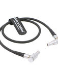 Alvin's Cables Teradek Bond ARRI Alexa Blackmagic Pyxis 6K Camera Power Cable 2 Pin Male Right Angle to 2 Pin