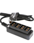 Alvin's Cables 2 Pin Right Angle to 4 D Tap Splitter Cable for RED DSMC2 Jetpack RTmotion Sidekick