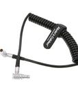 Alvin‘s Cables 2 pin Right Angle Coiled Twist Power Cable for Blackmagic Pyxis 6K Teradek Bond ARRI Alexa Camera