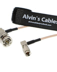 Alvin's Cables Blackmagic DIN 1.0 2.3 Mini BNC Right Angle to BNC Male Right Angle 75ohm RG179 HD SDI Cable
