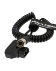 Alvin's Cables Sound Devices ZAXCOM Coiled Power Cable D Tap to 4 Pin Hirose Male