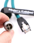 Alvin's Cables Ethernet Cable for Cognex in Sight 8200 8400 Series M12 8 Position X Code to RJ45 Shielded Cord for Industrial Camera P67 Waterproof
