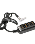 Alvin's Cables 2 Pin Right Angle to 4 D Tap Splitter Cable for RED DSMC2 Jetpack RTmotion Sidekick