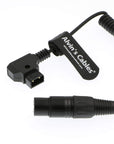 Alvin's Cables XLR 4 Pin Female to D Tap Coiled Power Cable for Practilite 602 DSLR Camcorder Sony F55 SXS Camera