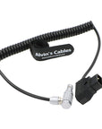 Alvin's Cables 2 Pin Male Right Angle to Anton Bauer D TAP Coiled Power Cable for Teradek Z CAM Blackmagic Pyxis 6K