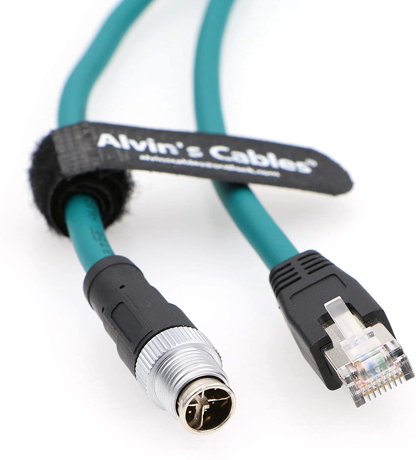 Alvin's Cables Ethernet Cable for Cognex in Sight 8200 8400 Series M12 8 Position X Code to RJ45 Shielded Cord for Industrial Camera P67 Waterproof
