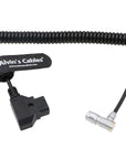 Alvin's Cables PORTKEYS BM5 BM7 Monitor Right Angle Power Cable 4 Pin Female to Anton Bauer D-TAP Male Coiled Power Cord