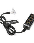Alvin's Cables 2 Pin Right Angle to 4 D Tap Splitter Cable for RED DSMC2 Jetpack RTmotion Sidekick