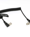 Alvin's Cables BNC to BNC Coiled Cable 3G SDI Cable Right Angle BNC to Right Angle BNC for Blackmagic