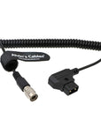 Alvin's Cables Sound Devices ZAXCOM Coiled Power Cable D Tap to 4 Pin Hirose Male