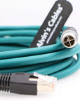 Alvin's Cables Ethernet Cable for Cognex in Sight 8200 8400 Series M12 8 Position X Code to RJ45 Shielded Cord for Industrial Camera P67 Waterproof