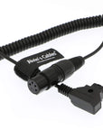 Alvin's Cables XLR 4 Pin Female to D Tap Coiled Power Cable for Practilite 602 DSLR Camcorder Sony F55 SXS Camera
