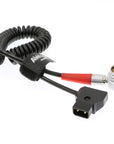 Alvin's Cables Red Scarlet Epic Camera Power Coiled Twist Cable 6 Pin Right Angle Female to D Tap