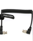Alvin's Cables BNC to BNC Coiled Cable 3G SDI Cable Right Angle BNC to Right Angle BNC for Blackmagic