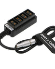 Alvin's Cables 2 Pin Male to 4 D Tap Female Splitter Cable for ARRI RED DSMC2 Jetpack RTmotion Sidekick
