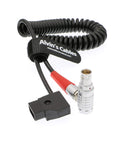 Alvin's Cables Red Scarlet Epic Camera Power Coiled Twist Cable 6 Pin Right Angle Female to D Tap