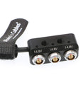 Alvin's Cables 1 to 3 Mini Power Splitter Box Cable D tap Male Movi Pro AUX Port to 3 2 Pin Female Box for ARRI RED Cameras Teradek