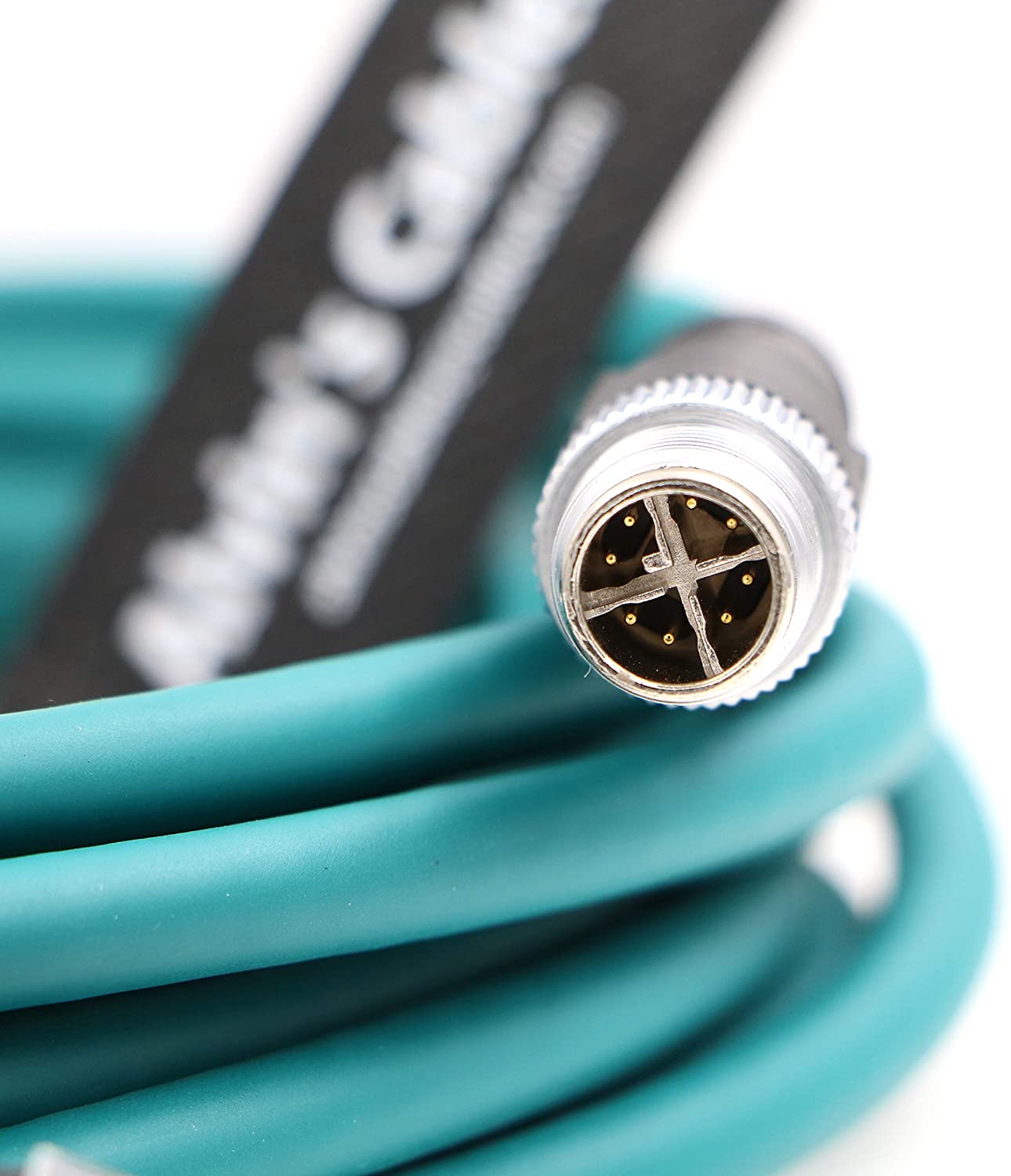 Alvin's Cables Ethernet Cable for Cognex in Sight 8200 8400 Series M12 8 Position X Code to RJ45 Shielded Cord for Industrial Camera P67 Waterproof