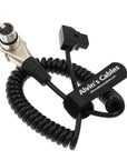 Alvin's Cables XLR 4 Pin Female Right Angle to D Tap Coiled Power Cable for ARRI Alexa Camera Monitor