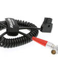 Alvin's Cables Red Scarlet Epic Camera Power Coiled Twist Cable 6 Pin Right Angle Female to D Tap